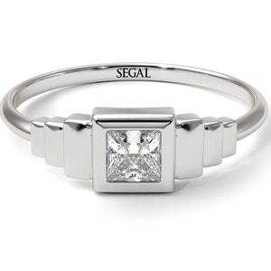 Princess Cut Diamant Verlobungsring 585 Weissgold Princess Cut Diamant Verlobungsring für Frauen - Ever mm