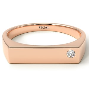 Personalized Signature Ring Diamond Rose Gold 14K-18K Rose Gold Unique Rings Personalized Signature Ring with Diamond Gift for Women - Norah