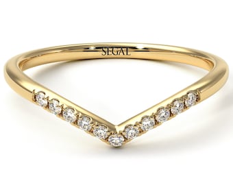 Ring V Shaped for Women 14k Gold | Rose Gold | White Gold Ring Chevron V Promise Diamond Ring - Margaret