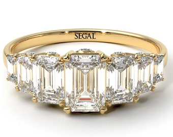Emerald Cut Engagement Rings Hidden White Diamonds 14K-18K Gold Ring Emerald Cut Diamond Ring Hidden Diamonds Ring for Her - Brynlee