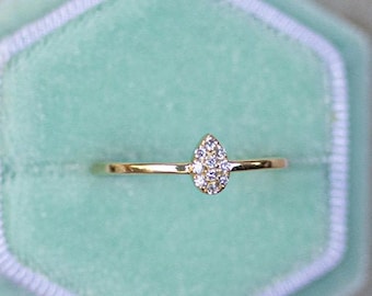 Pear Shaped Diamond Engagement Ring Gold 14K Gold Unique Rings Pear Diamond Ring for Girlfriend Ready Тo Ship Ring