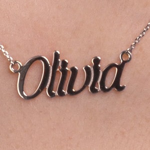White gold name necklace White Gold 14K necklace name Unique Jewelry Gifts for Wife