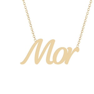 Mor Name Necklace Personalized Jewelry 14K Yellow Gold|White Gold|Rose Gold Hebrew Name Necklace Gift for Her - Mor