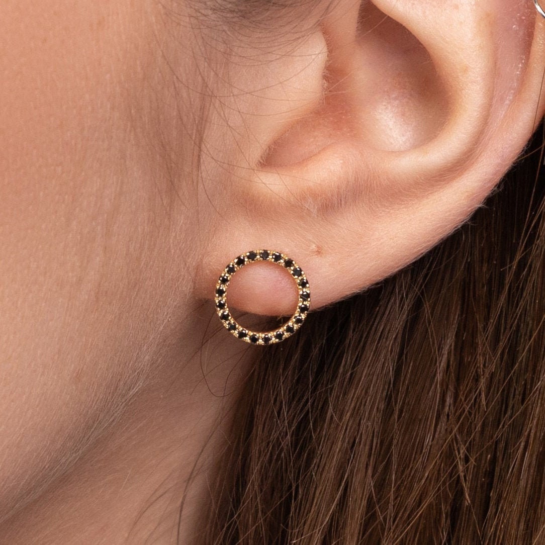 Black diamond earrings for women Clearance