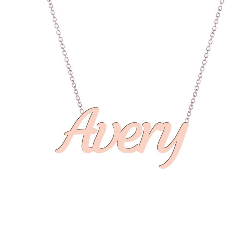 Avery Name Necklace Gold Etsy