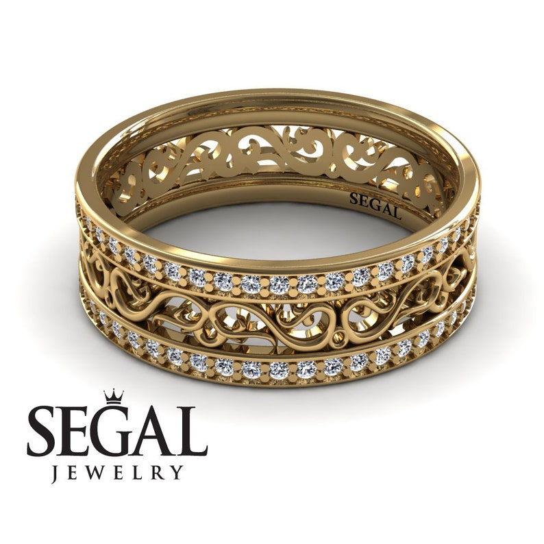 Eternity Anniversary Ring Bridal Sets Wedding Ring Yellow Gold Etsy