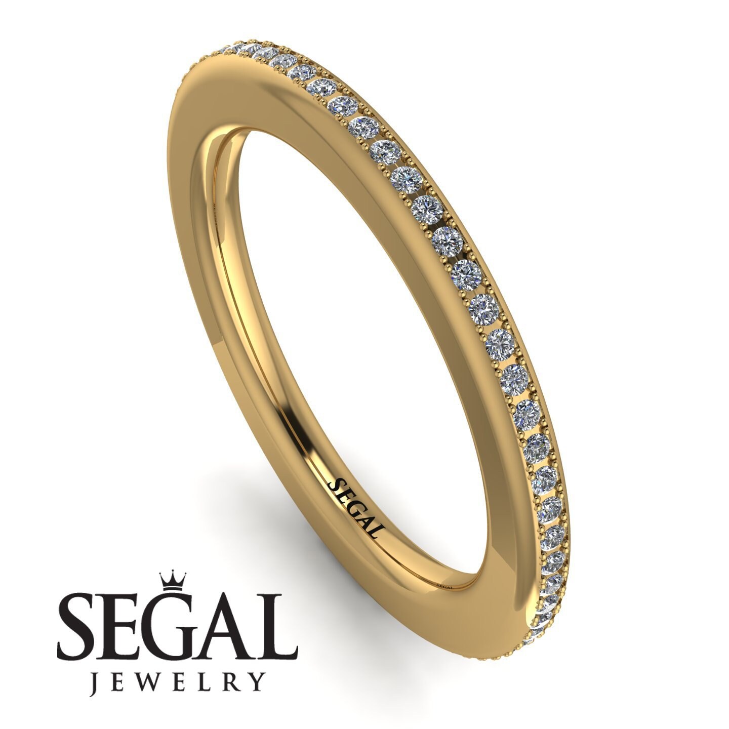 14K Yellow Gold Diamond Eternity Wedding Ring Band - Etsy