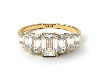 Gold Emerald Cut Diamond Geometrical Ring for Women - Briella