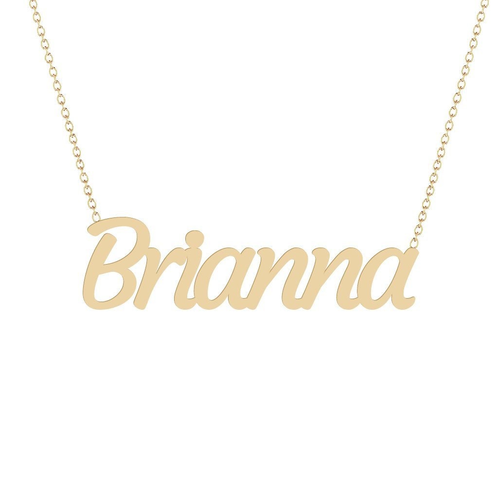 Brianna Name Necklace 14K White Gold 