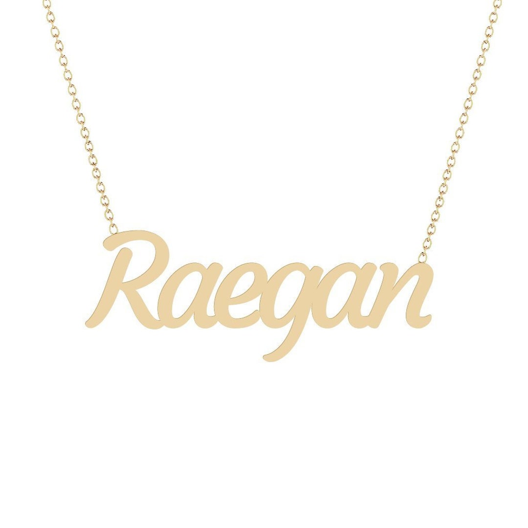 Paper Label Raegan Gold Name Necklace - Raegan - Etsy