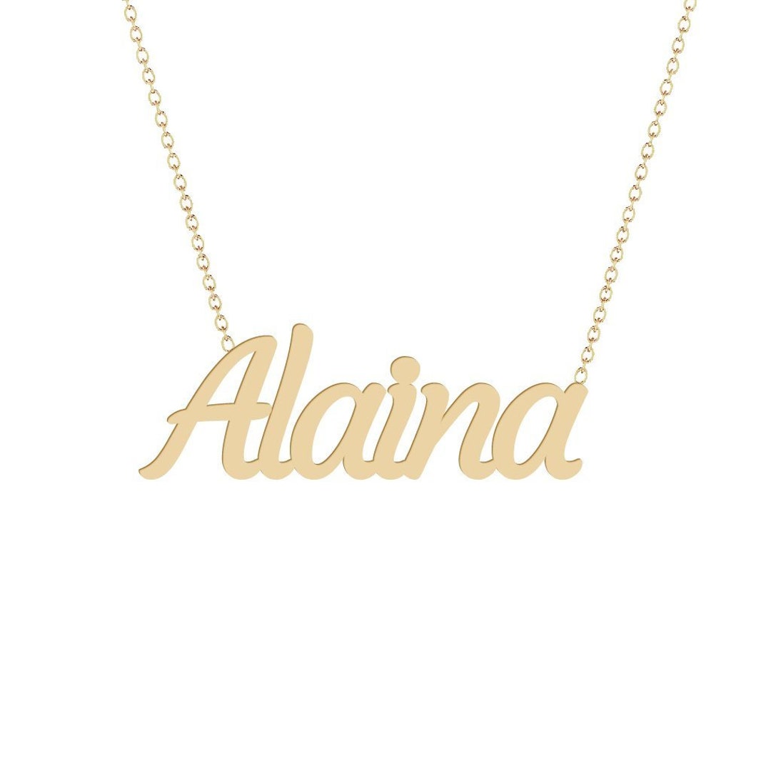 Alaina Name Necklace Gold - Etsy