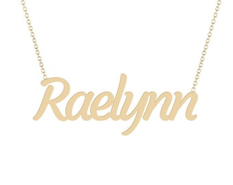 Raelynn Name Necklace 14K Gold 14K Rose Gold 14K White Gold