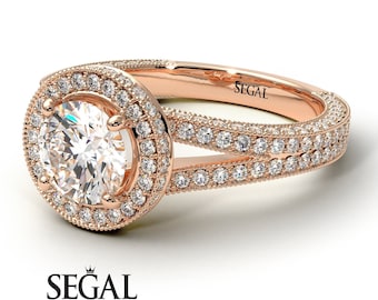 Art deco engagement rings milgrain round art deco diamonds halo engagement ring for her