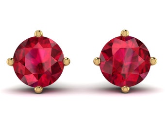 Ruby Stud Earrings | Etsy Ruby Stud Earrings | Etsy
