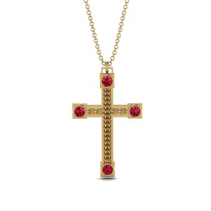 クロスネックレス ルビー ヴィンテージ - ジュリアン