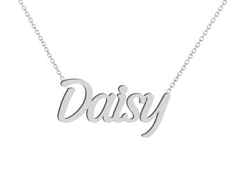 Daisy Name Necklace 14K Yellow Gold - 14K White Gold - 14K Rose