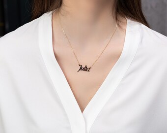Arya Name Necklace 14K White Gold 14K 