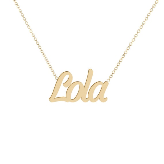 14K Gold Lola Name Necklace White Gold 