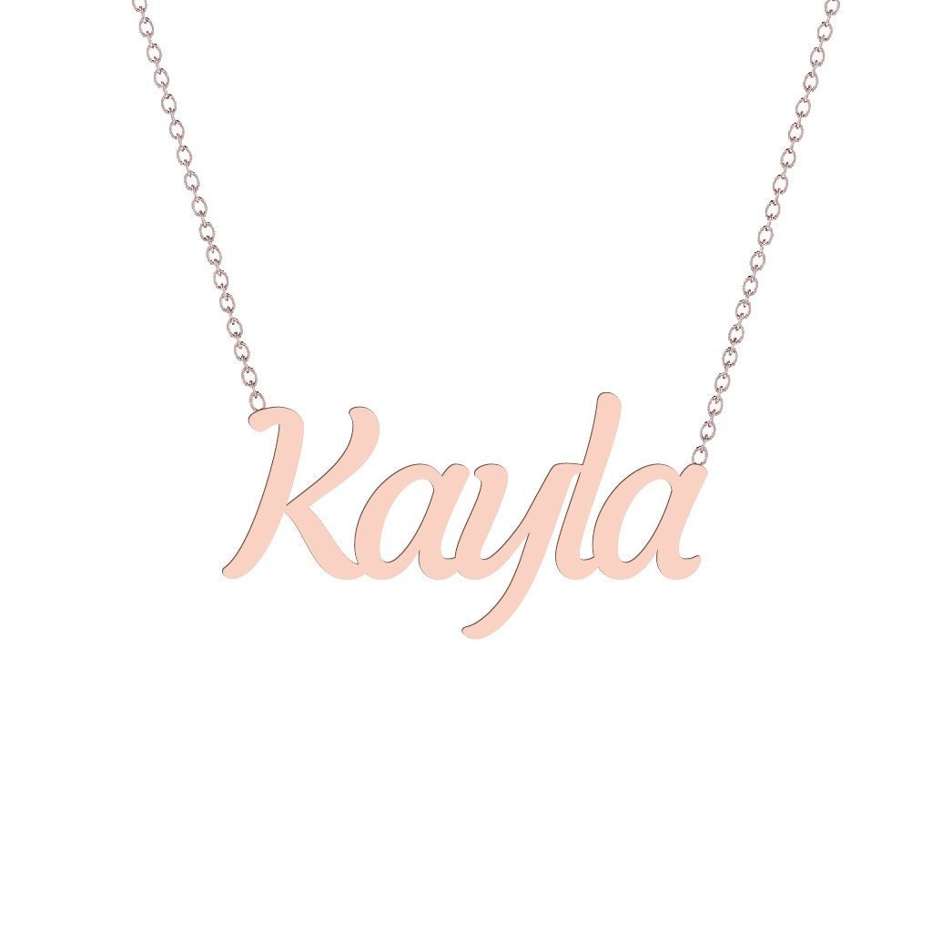 Kayla Name Necklace 14K Gold - 14K Rose Gold - 14K White Gold