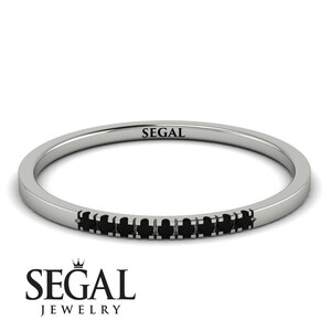 Vintage Style Black Diamond Engagement Ring White Gold 14K White Gold Unique Ring Vintage Black Diamond Ring for Her