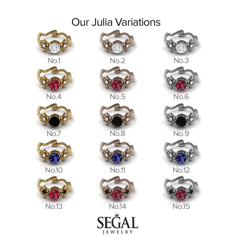 Branch Engagement Ring 14k Rose Gold Floral Ring Art Deco Etsy