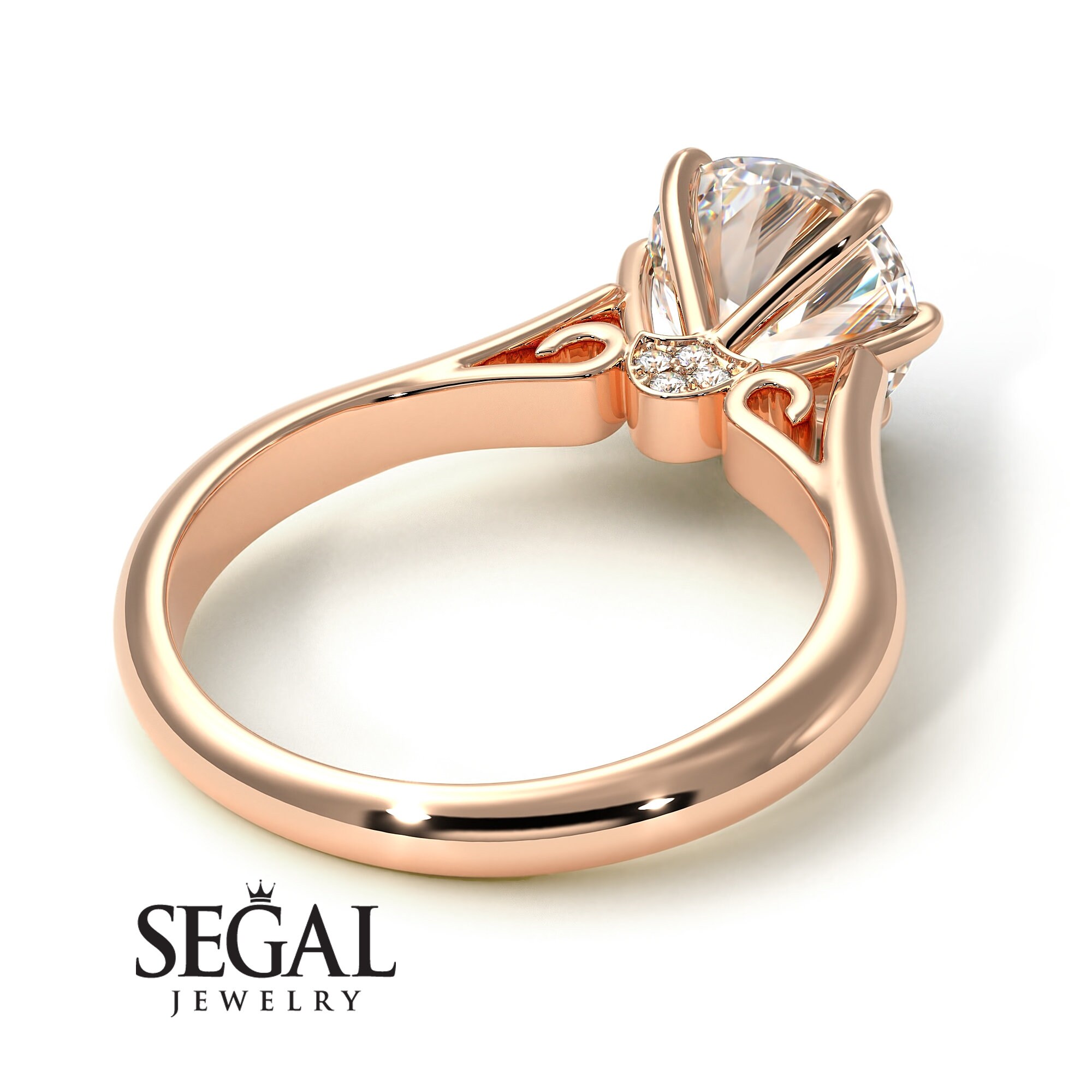 Simple Engagement Rings Rose Gold Round 3ct Diamond Ring - June - Etsy