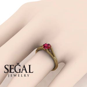 Solitaire Ruby Ring Solitaire Ruby Engagement Ring Vintage Engagement Ring Solitaire Bridal Ring Vintage Ring Bridal Solitaire Ring - Eva image 4