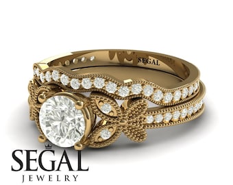 Butterfly Engagement Ring Butterfly Bridal Set Unique Engagement Ring Proposal Ring Gift for Her Wedding Ring Diamond Ring - Amelia