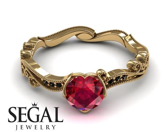 Ruby Ring In Vintage Look Red Ruby Engagement Ring Engagement Ring Victorian Ring Unique Engagement Ring Ruby Ring Segal Jewelry - Sophie