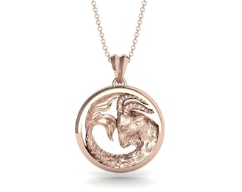 Colar de Áries em Ouro Rosa 14K-18K com Pingente do Signo do Zodíaco