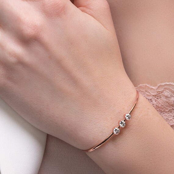 Dangling Monogram Bracelet in 18K Rose Gold Plating | JoyAmo