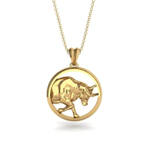 Taurus Necklace Gold 14K-18K Gold Taurus Pendant Necklace Zodiac