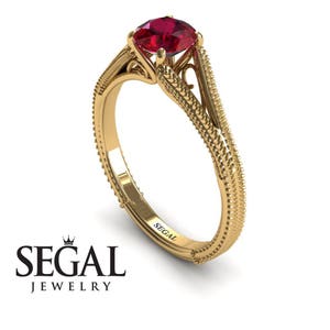 Solitaire Ruby Ring Solitaire Ruby Engagement Ring Vintage Engagement Ring Solitaire Bridal Ring Vintage Ring Bridal Solitaire Ring - Eva image 2