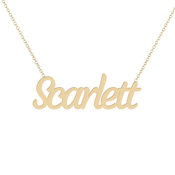 Gold Name Necklace 14K Rose Gold  14K Yellow Gold  14K White