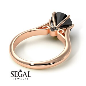 2ct diamond ring for Womens rose gold ring 2 carat Black Diamond Engagement Rings - June image 4