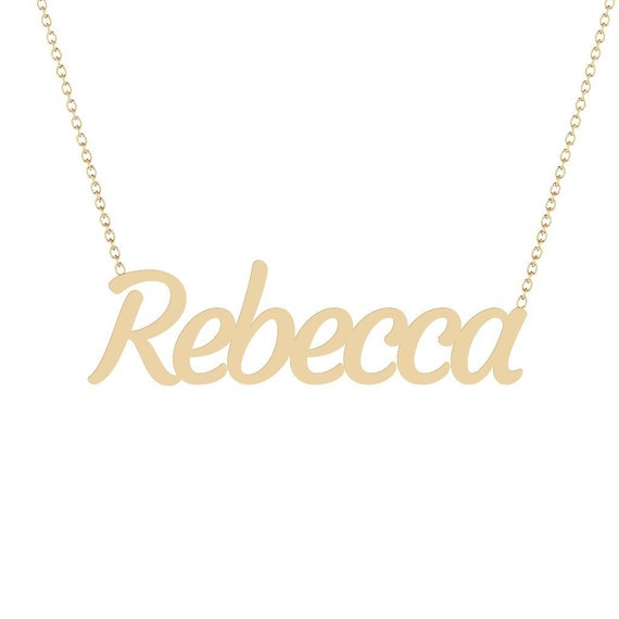 Rebecca Name Necklace 14K Gold 14K Rose 