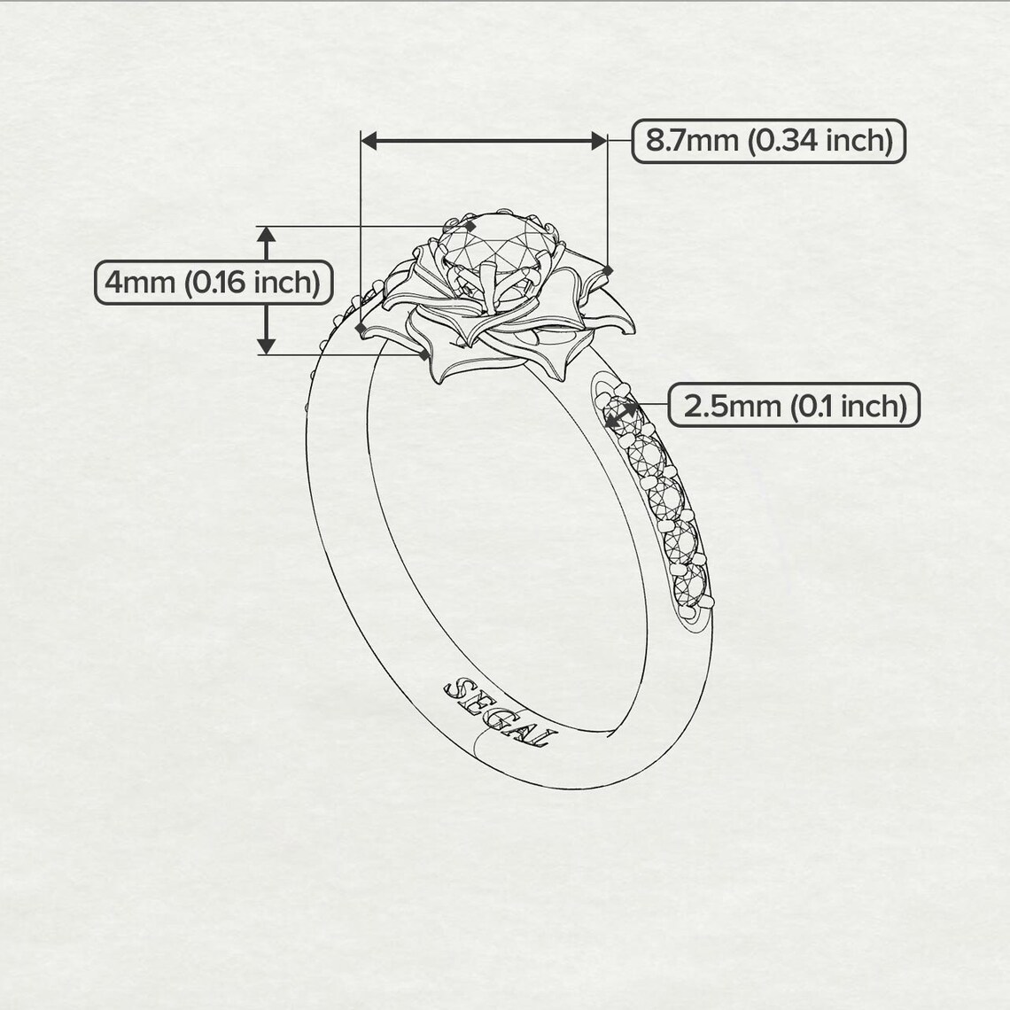 Promise Ring Ideas for Her White Gold Gift for Women Rose Ring Etsy
