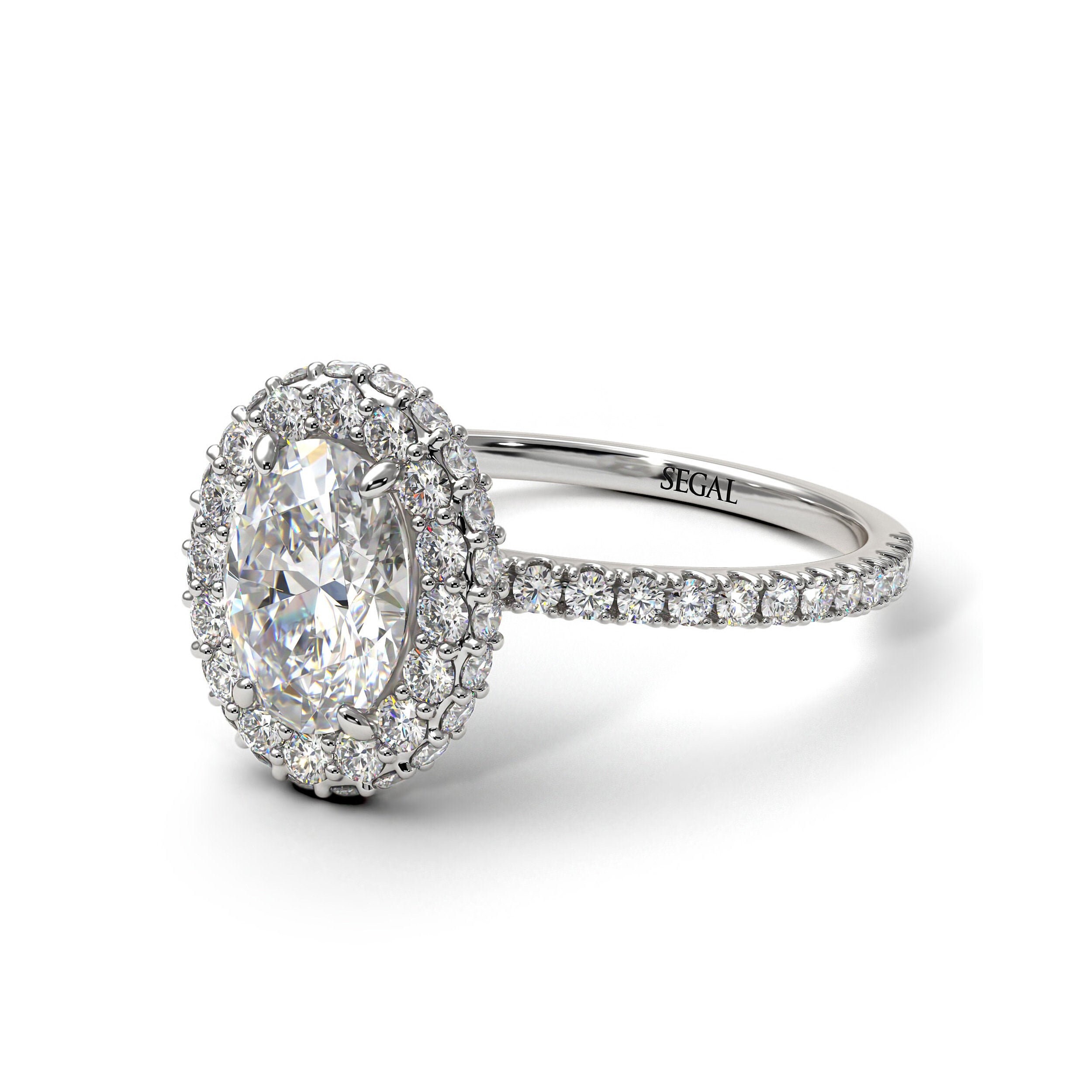 ♥mee様♥ White Gold Moissanite Engagement Rings for Women Oval Diamond Halo