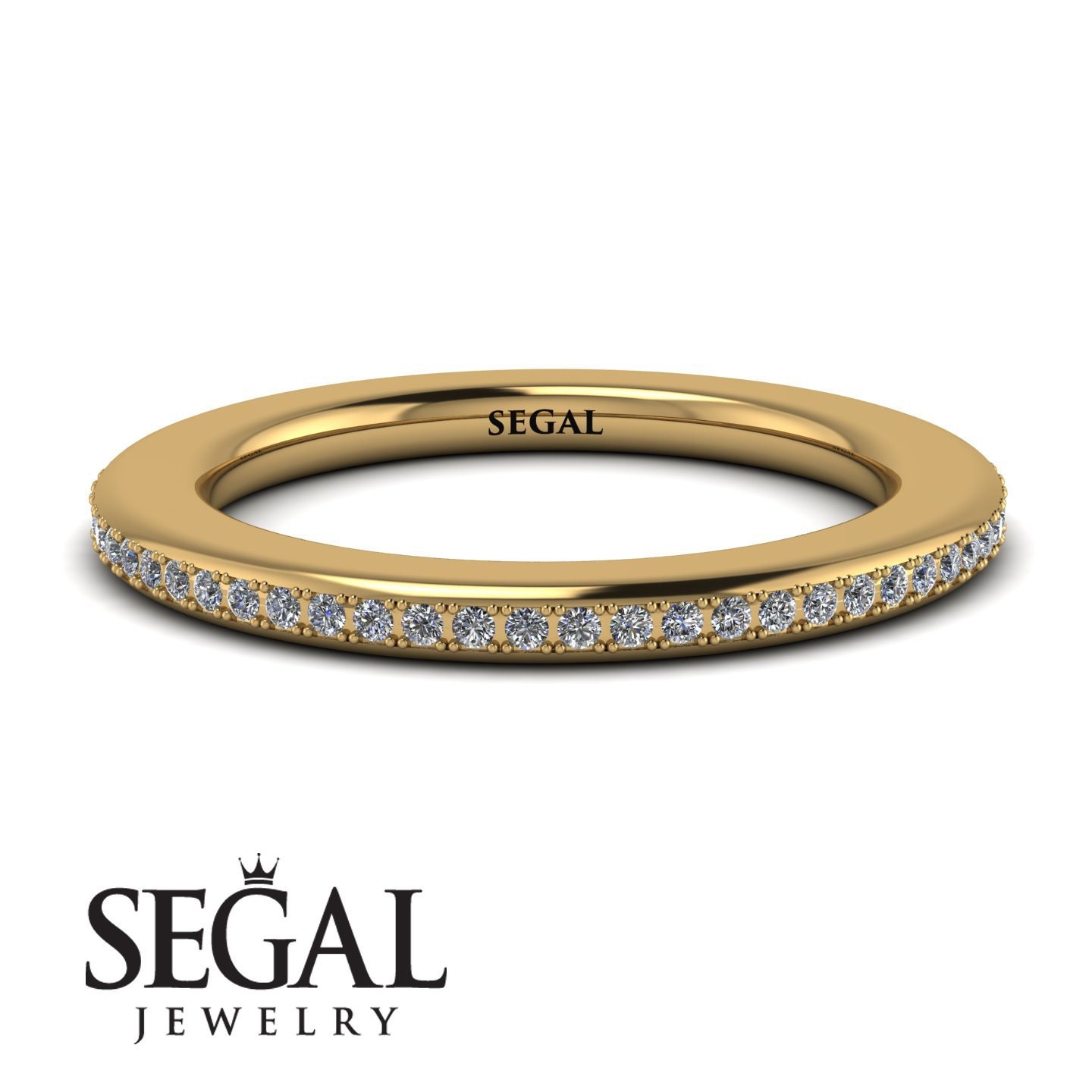 14K Yellow Gold Diamond Eternity Wedding Ring Band - Etsy