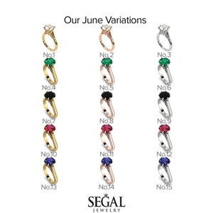 2ct diamond ring for Womens rose gold ring 2 carat Black Diamond Engagement Rings - June image 7