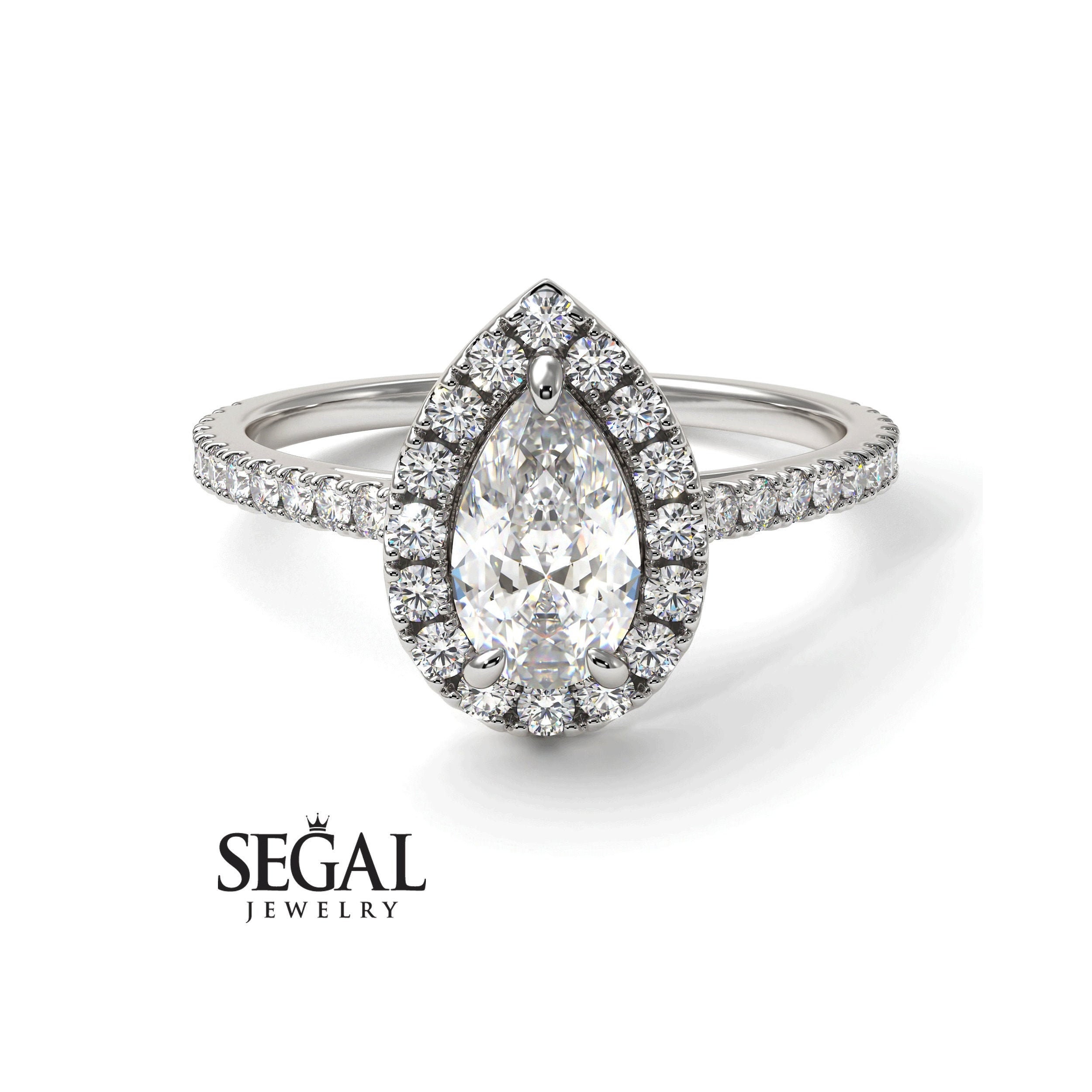 Teardrop Engagement rings 14k white gold diamond teardrop Etsy