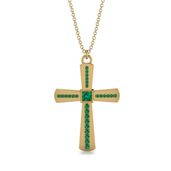 Emerald Cross Classic Gold 14K-18K Gold 