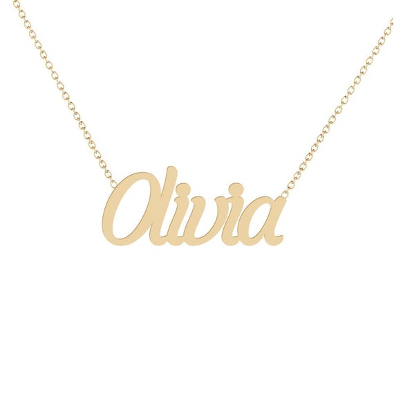 Olivia Name Necklace 14K Rose Gold 14K 
