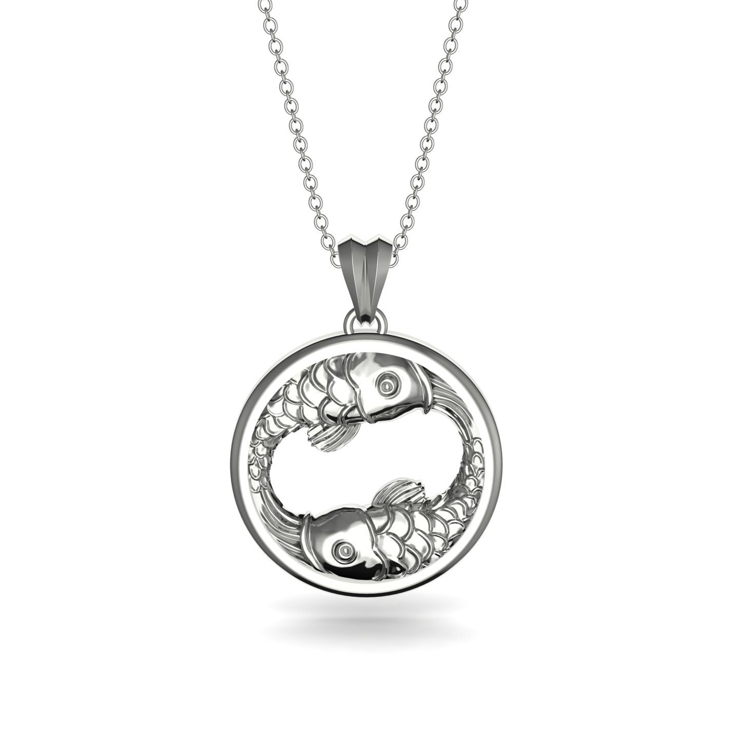 Pisces Necklace White Gold 14K-18K 