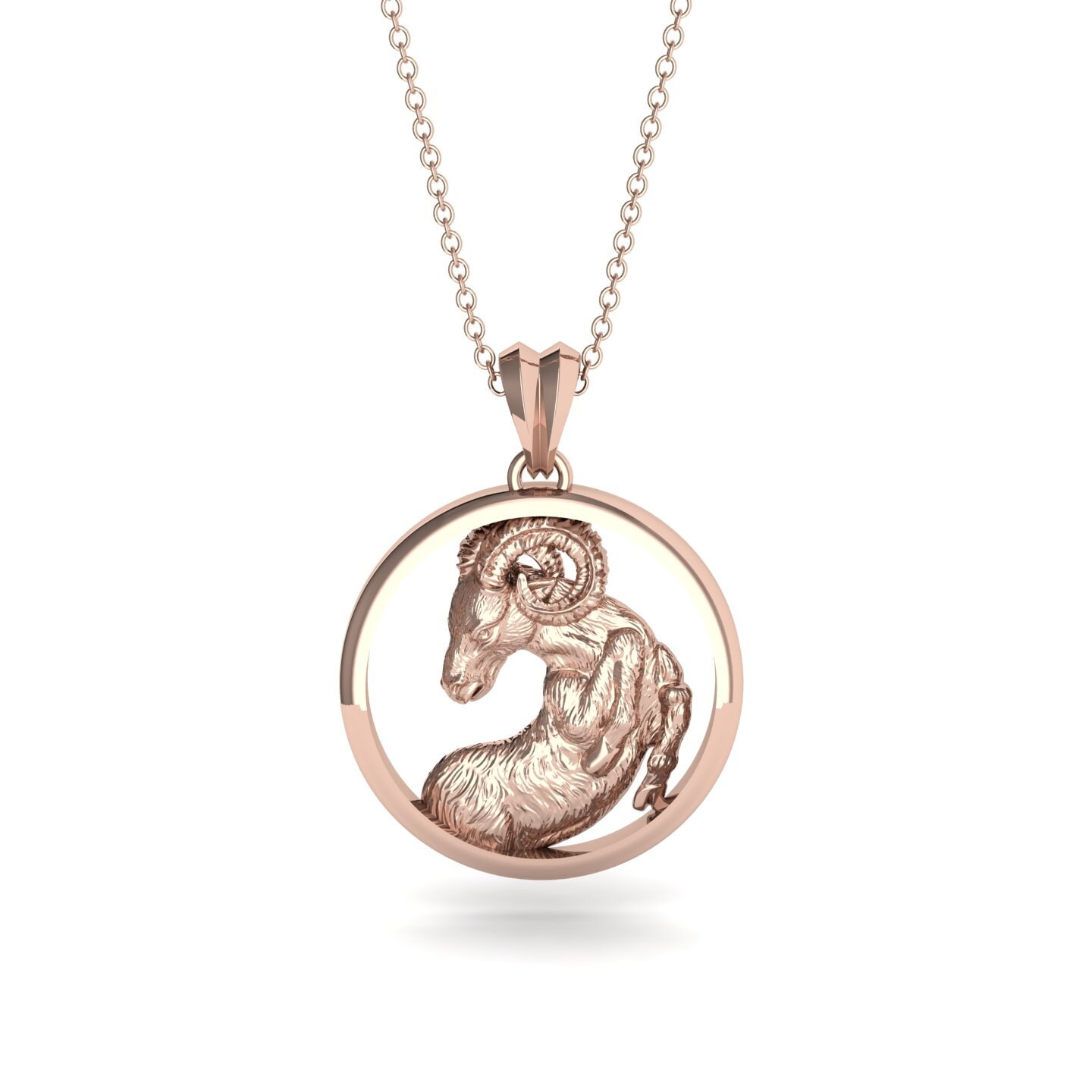 Capricorn Necklace Rose Gold 14K-18K 