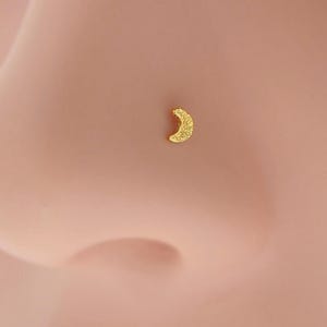 Gold Mond Nasenstecker: Indische L-Form, Sterling Silber oder Gold Filled