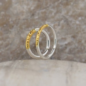 Silver Gold Piercing Ear Cartilage Hoop 18G 20G - Also as Tragus, Helix, Conch, Nose Ring