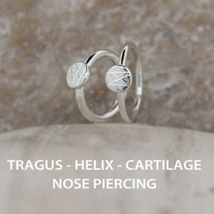 Cartilage Earring, Tragus Piercing, Nose Ring Jewelry, Helix Hoop, Silver Cartilage Hoop, Helix Earring, Daith Piercing,