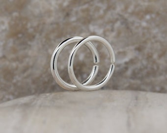 Silver Cartilage Hoop Earring Dainty Minimalist - Also as Tragus, Helix, Conch, Nose Ring