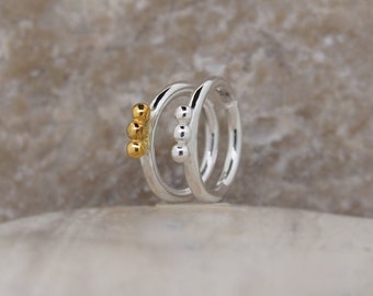 Helix, Conch, Tragus Ring Gold Silver Ball - Also as Cartilage Hoop, Nose piercing